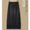 Saia Jacquard Estilo Chinês para Mulheres, Primavera/Verão 2026, Elegante Cintura Alta Retrô Estilo Nacional com Fenda Abotoada e Design que Molda o Corpo