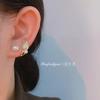 Pendientes de plata S925 con forma de flor nueva, estilo coreano, con diseño de temperamento simple y estilo TikTok para mujer, pendientes transfronterizos