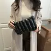 Bolsa de Cosméticos Plegada de Moda Transfronteriza Bolso de Mano con Bordado de Nube Ropa de Algodón Otoño e Invierno Bolsa de Almacenamiento Portátil Bolso de Mano