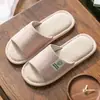 Pantuflas de Lino para Mujer Verano Hogar Interior Suelo Antideslizantes Cuatro Estaciones Absorbentes de Sudor Hombres Primavera y Otoño Hogar Pareja Hogar Algodón y Lino