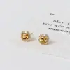 Pendientes de botón cuadrados de cristal amarillo de plata de ley S925 Nalan Exquisitos y simples estilo Ins Pendientes con sentido de diseño nicho M08182