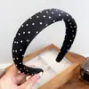 Faixa de Cabeça com Coroa Alta em Design Preto Sofisticado, Faixa de Cabeça Totalmente Cravejada, Presilha de Cabelo Laço Coreano, Acessório de Cabelo Scrunchie Simples