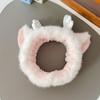 Linda Diadema de Cuernos de Dragón de Peluche con Corazón para Niña, Cuernos de Dibujos Animados, Banda para el Cabello para Lavar la Cara, Tocado de Dragón Blanco, Diadema Divertida para Actuaciones