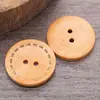 Botones de Madera de Cuatro Agujeros con Puntos de Láser Suéter Abrigo Gabardina Botones Retro Camisa de Niños Cárdigan Botones de Madera