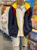 Sudadera con cremallera de contraste americana para hombre, Otoño, Marca juvenil moderna, Sudadera con capucha, Corte limpio, Sudadera para pareja