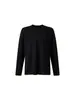Camiseta básica de hombro normal, manga larga a prueba de tres (agua, aceite, suciedad), color básico, adecuada para ir al trabajo, cuello redondo, manga larga, fitness, deportes, casual, top unisex