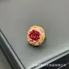Novo Anel de Pedra Bruta Natural com Pérola, Anel Artesanal com Incrustação de Argila, Joia Personalizada com Diamante Completo, Atacado Direto do Fabricante