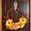 Artesanías Transfronterizas Festival de la Cosecha de Acción de Gracias Decoraciones de Otoño para Bares Calabaza Hojas de Arce Coronas de Flores de Navidad