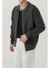 Cardigan com Zíper e Lapela Texturizado Despojado Cool Estilo Old Money Masculino Outono Casual Relaxado Quente Tricô Suéter Casaco