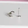 Piercing para Labio Espiral de Astas de Ciervo 1.0 Rosca Acero Inoxidable Adorno para Labio Completo de Zirconia Piercing para Hélice de Oreja Piercing de Cartílago Estilo Ins Joyería para Piercing