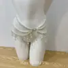 ¡Lluvia de Perlas del Atardecer! Exquisita Cadena de Cintura de Borla de Perlas Multicapa Retro para Mujer, Lujo Ligero, Cadena Corporal Sexy y Elegante