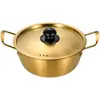Olla para Fideos Instantáneos Coreanos Olla Pequeña de Cocina Hogareña Acero Inoxidable Doble Asa Caracol Fideos Olla Especial para Sopa Olla para Ramen de Fideos Instantáneos Coreanos