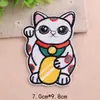 Patches de Tecido Bordados Atacado, Patches Decorativos para Roupas de Gato da Sorte Pequenos Fofos Totalmente Bordados, Emblemas Bordados por Computador