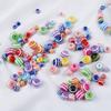 Cuentas oblatas rayadas de resina de 6-10 mm, pulsera hecha a mano con cuentas DIY, accesorios de joyería con cuentas, cadena para carcasa de teléfono móvil