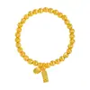 Tienda de Oro Mismo Estilo Pulsera de Calabaza Chapada en Oro Pixiu Trébol de Cuatro Hojas de la Suerte para Mujer, Pulsera de Lujo Ligero de Moda, Regalo para Novia