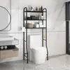 En Stock Exclusivo Transfronterizo de Amazon Estante para Baño y WC Estante de Piso para Inodoro Estante de Almacenamiento Encima del WC con Ganchos