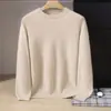 Nova base de malha de cashmere para outono e inverno, moda para o dia a dia e trabalho, cor sólida, simples e elegante, gola redonda, manga longa, masculina