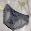 Roupa Íntima Feminina Branca de Cetim Retro Francês, Renda em Tela, Calcinhas para Meninas Jovens Estudantes, Cintura Média-Baixa, Finas, Estilo Romântico