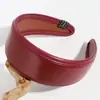Diadema de Cuero PU Retro Color Maillard de Ala Ancha Moda Elegante Tejida Versátil Accesorios para el Cabello