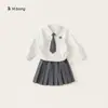 M Modelo de Bem-Estar Vestido de Menina Primavera e Outono Não Reutilizável Vestido Floral Infantil Vestido de Menina Outono Manga Longa Roupas Infantis Liquidação