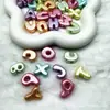 Accesorios de Cuentas con Letras de Agujero Grande Versión Q de Acrílico para Bolsos Hechos a Mano DIY Cadena para Teléfono Llavero Materiales Cuentas Sueltas