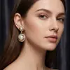 Pendientes de Perla Franceses Vintage de Aguja de Plata, Nicho de Lujo Ligero, Pendientes Elegantes de Alto Nivel