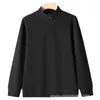 Nueva Sudadera de Media Cremallera con Cuello Alto para Hombre Color Sólido Manga Larga Capa Base Ropa Interior Casual Ropa Exterior En Stock Venta al por Mayor