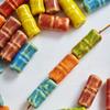 Esmalte Cerámico de Alta Temperatura Horno Esmalte Bambú Agujero Recto Cuentas Pulsera Pulsera Collar Tejido Estilo Retro Joyería Trabajadora Femenina