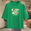 Camiseta feminina de comércio exterior transfronteiriço com excedente para mães no ano do signo da Serpente, manga 3/4 festiva, casual, moderna, solta e modeladora