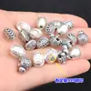 Abalorio separador con forma de caparazón de tortuga que trae fortuna de plata pura s999, abalorio cilíndrico, adorno de cristal, pulsera tejida, collar, accesorios hechos a mano para DIY