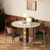 Mesa Redonda Redonda Pequeña Variable para el Hogar de Madera Maciza de Nogal Berg Mesa de Comedor Plegable Retráctil de Pizarra y Sillas