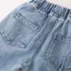 Jeans infantis 2023 calças da moda outono para meninos estampados casuais calças jeans calças infantis moda de uma peça