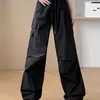 Nuevos Pantalones Cargo Estilo Americano 2025 para Mujeres Petites, Otoño Finos Holgados Casuales Frescos Pantalones Paracaidistas Dopamina