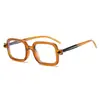 Gafas de Sol Cuadradas de Moda con un Toque de Lujo, Populares entre Influencers Europeos y Americanos, Gafas Versátiles de Estilo Retro Literario sin Graduación