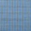 Tejido de cuadros azul teñido en hilo de estilo fresco, disponible en stock para primavera y verano, para ropa de camisas de hombre y mujer