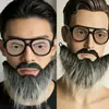 Accesorios de Barba Falsa para Fiesta de Halloween para Hombres, Patillas Realistas y Bigote, Set de Gafas y Barba para Disfraz de Actuación