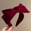 Tiara de Veludo Vermelho com Laço Francês para Princesa Mostrando o Rosto Pequena Tiara de Alta Qualidade 2025 Novidade Acessórios de Cabelo para Viagem