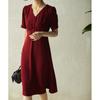 Vestido de Triacetato con Mangas Abullonadas, Vestido de Platycodon Estilo Francés, Nueva Moda Femenina Verano 2026, Pequeño Vestido Negro Estilo Hepburn