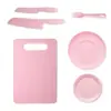 Venta al por mayor Spot Cuchillo de plástico de cocina para jardín de infantes Plato de frutas Cuchillo de frutas Cuchillo y tenedor para suplementos alimenticios Herramientas Juego de cuchillos para cortar verduras para bebés