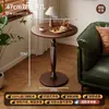 Mesa auxiliar para sofá madera maciza móvil mesa pequeña mesa de centro pequeña para sala de estar mesa redonda mesita de noche estilo italiano balcón mesa de té pequeña