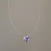 Estilo Minimalista Cristal Circonita Perla Colgante Hilo de Pescar Collar Mujer Lujo Accesible Versátil Elegante de Moda Cadena para el Cuello Cadena de Clavícula