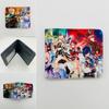 Genshin impact Juego Original Dios Artículos de Merchandising Estudiantes Hombres y Mujeres Billetera Cartera Corta de Monedas PU Cartera Bolsa para Tarjetas