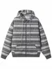 Ropa ACU para Hombre Cardigan de Rayas de Nubes Coloridas con Contraste Sudadera con Capucha para Hombre, Nuevo Producto Otoño/Invierno 2026, Chaqueta Casual Personalizada de Rayas