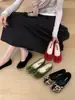 Zapatos de Noche para Mujer con Punta Dividida Estilo Francés Pezuña de Cerdo Modelo Nuevo 2026 Zapatos Planos de Cuero de Oveja con Punta Dividida Mocasines para Primavera y Otoño