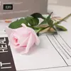 Buquê de flores artificiais de rosa de haste única para arranjo de cena, decoração de casamento, flores artificiais hidratadas