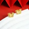 Nuevos Pendientes de Oro Arena Vietnamita, Diseño de Moda, Pendientes de Mariposa Calados, Estilo Palacio para Mujer, Joyería Duradera Fabricante