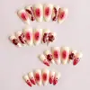 Manicure Vendida Hot-Selling Transfronteiriça Unhas Amêndoa Usáveis Estampa de Leopardo Vinho Amarelo Claro Borrado Adesivos de Unha Postiça