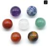 Juego de 7 bolas redondas de ágata de cristal natural de 1355-12 mm, 16 mm y 20 mm, piedra colorida