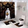 Amazon Cross-Border Temu Série Halloween Poliéster Estampado Digitalmente Impermeável e à Prova de Mofo Conjunto de Quatro Peças com Estilo de Luxo Leve