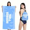 Toalla de playa plegable de gran tamaño 80X160, toalla de baño estampada, toalla de playa integrada, bolsa integrada, portátil